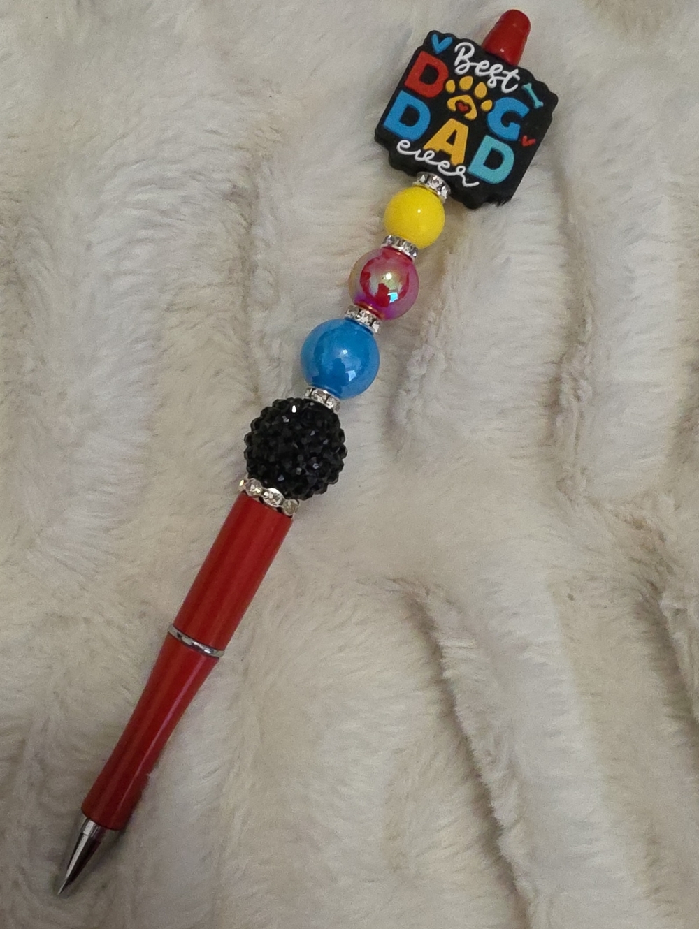 Best Dog Dad Beaded Red Pen